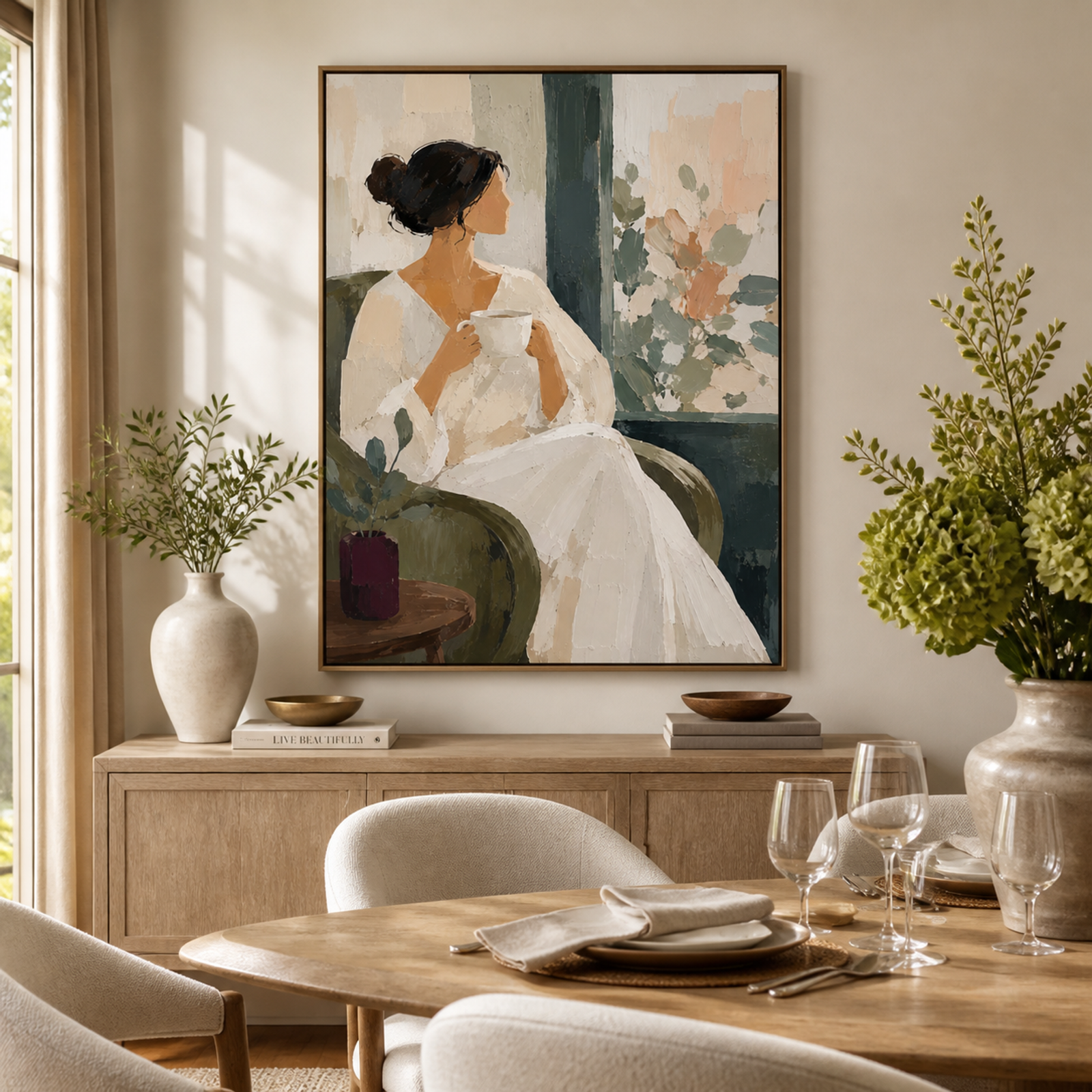 Quiet Tea By Window
