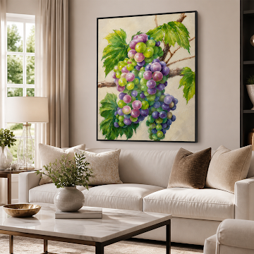 Sunlit Vineyard Grapes