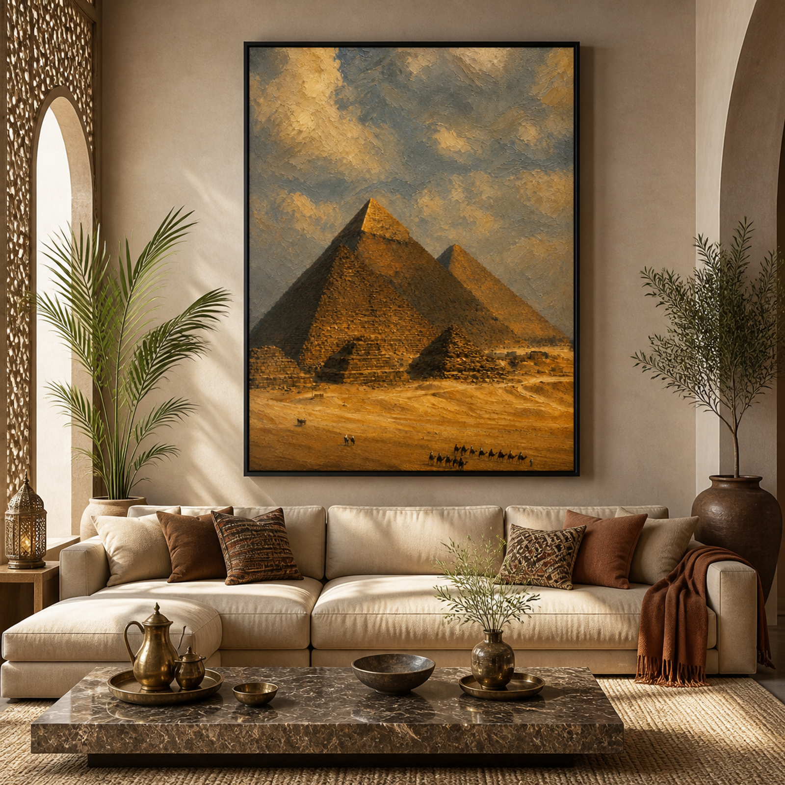 Golden Desert Pyramids
