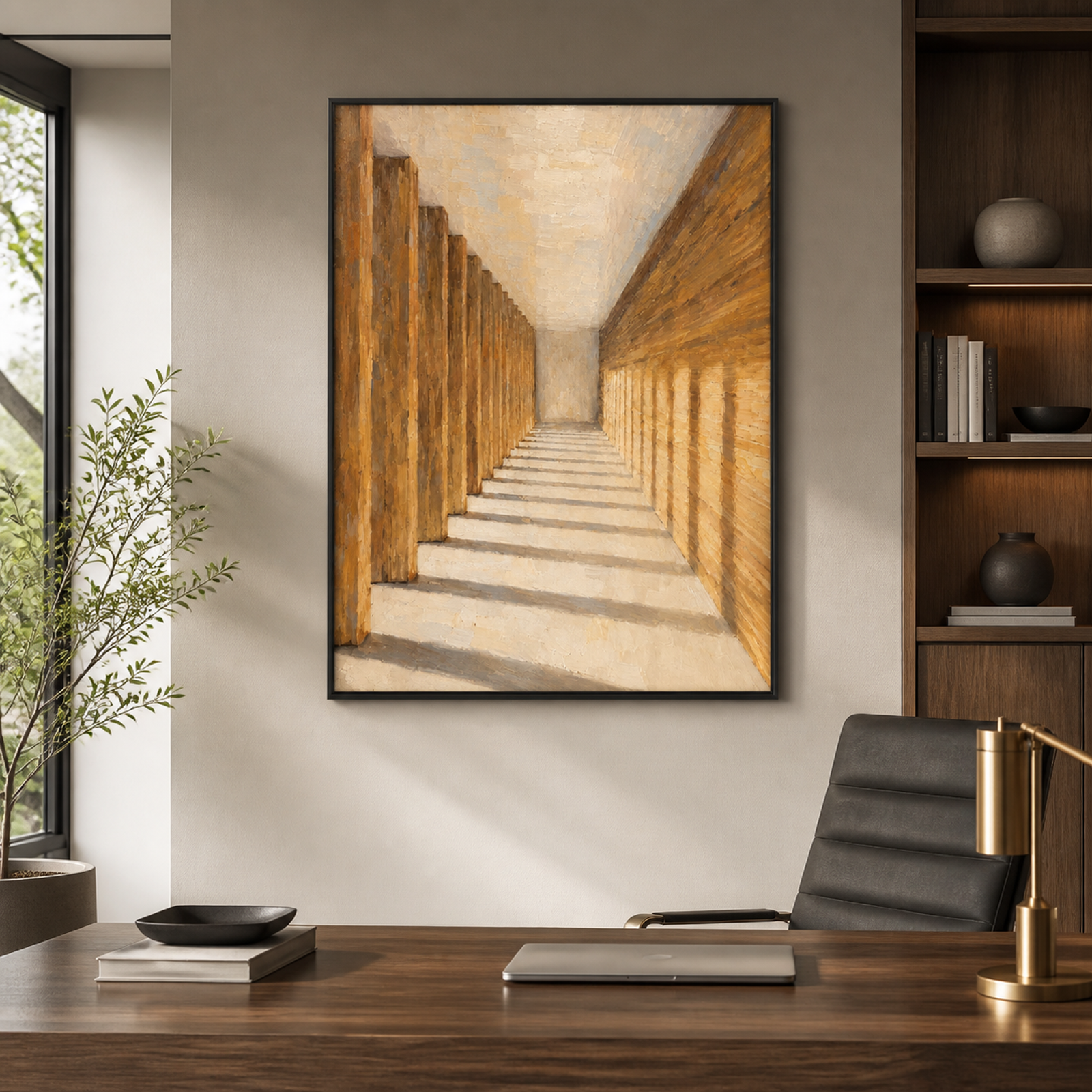 Sunlit Architectural Passage