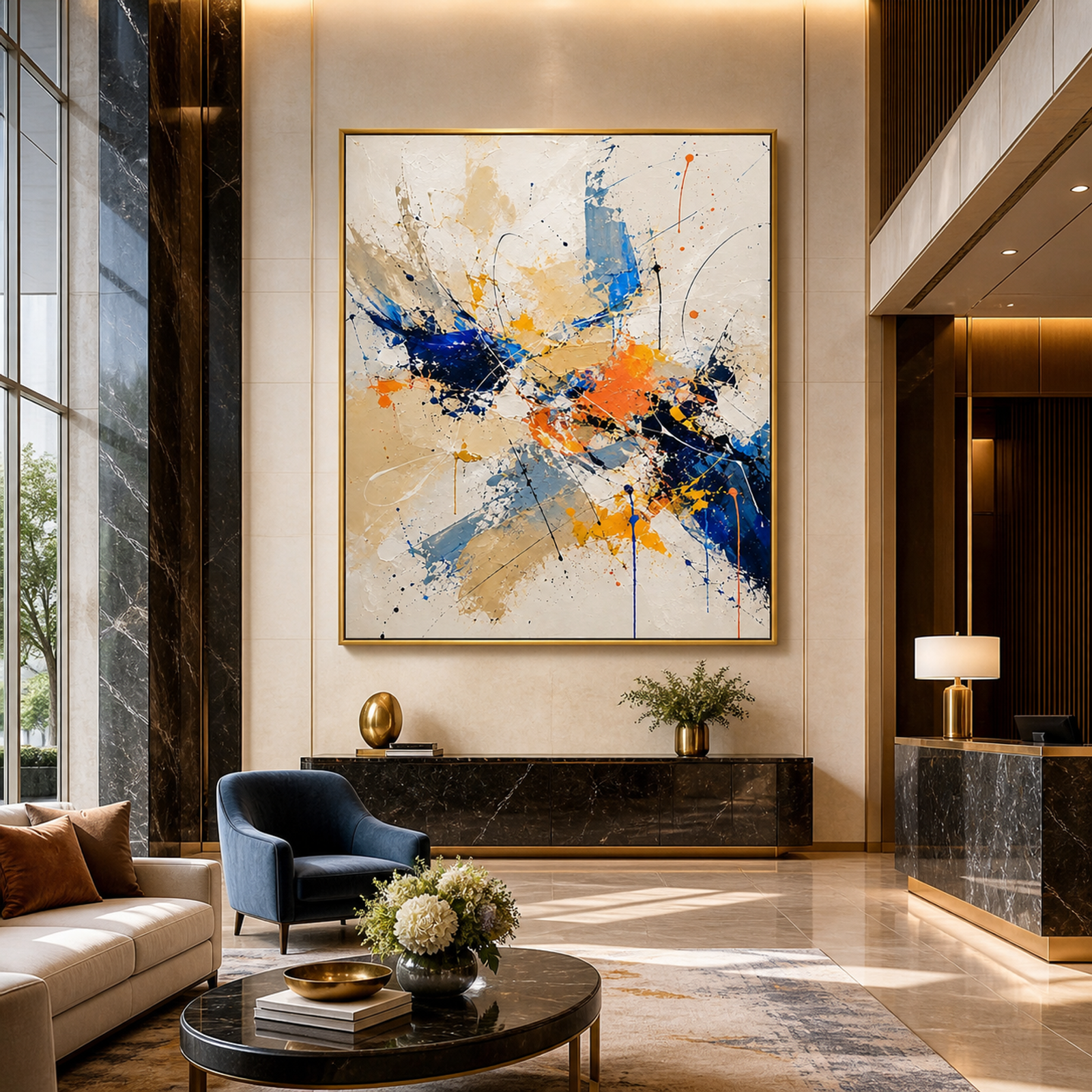 Electric Blue Abstract Burst