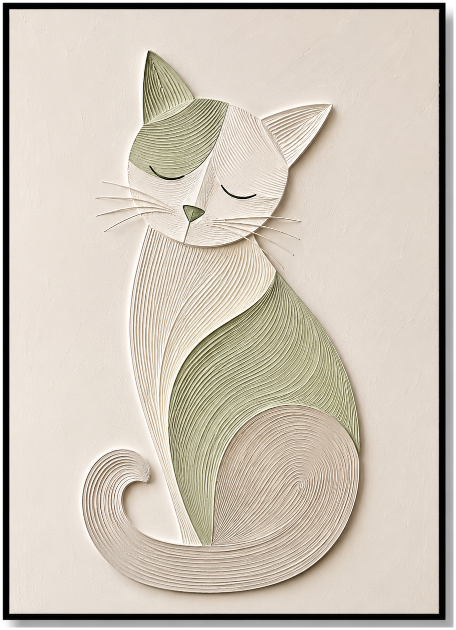 Serene Textured Cat