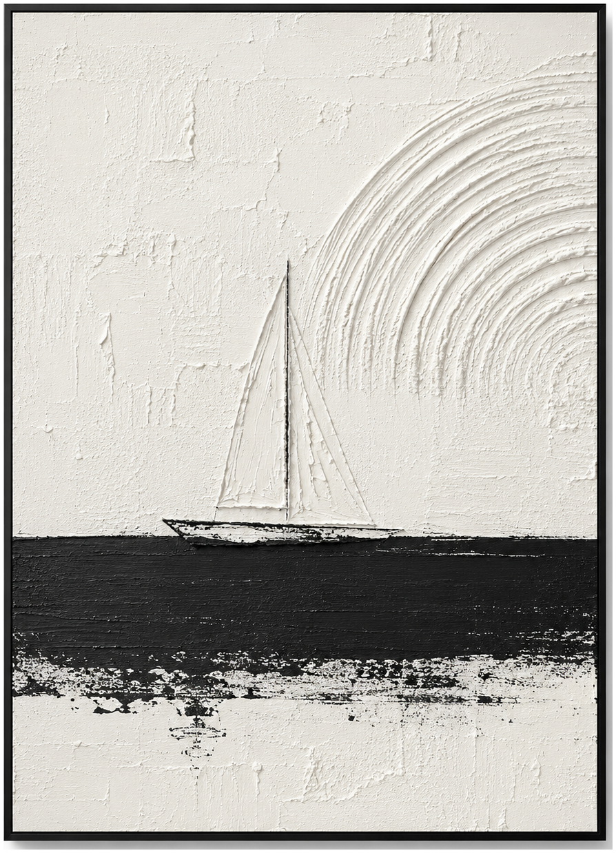 Minimalist Sailboat Horizon