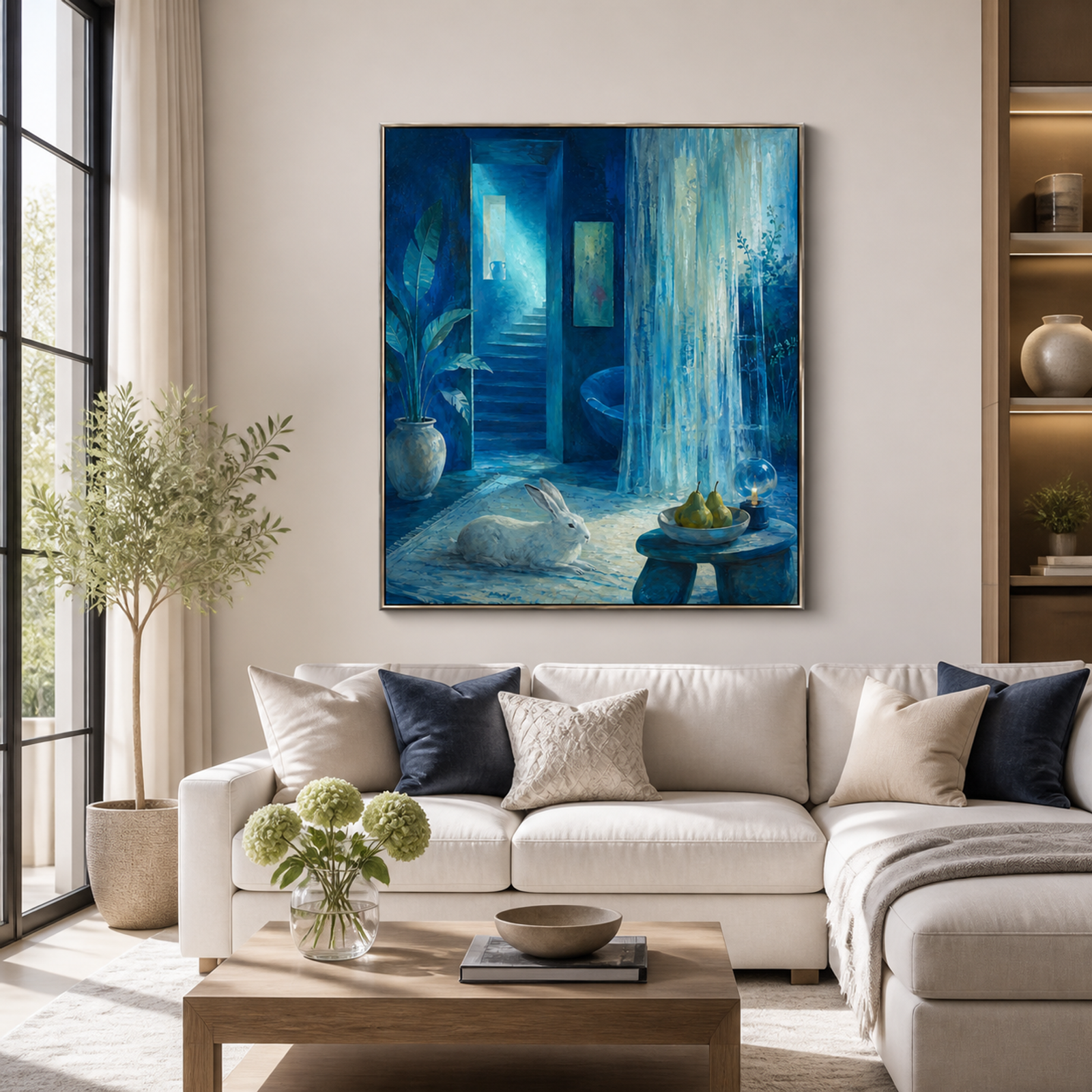 Moonlit Blue Rabbit Interior