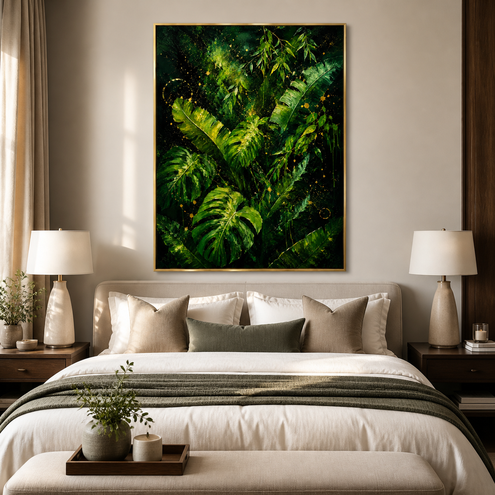 Gilded Tropical Leaves