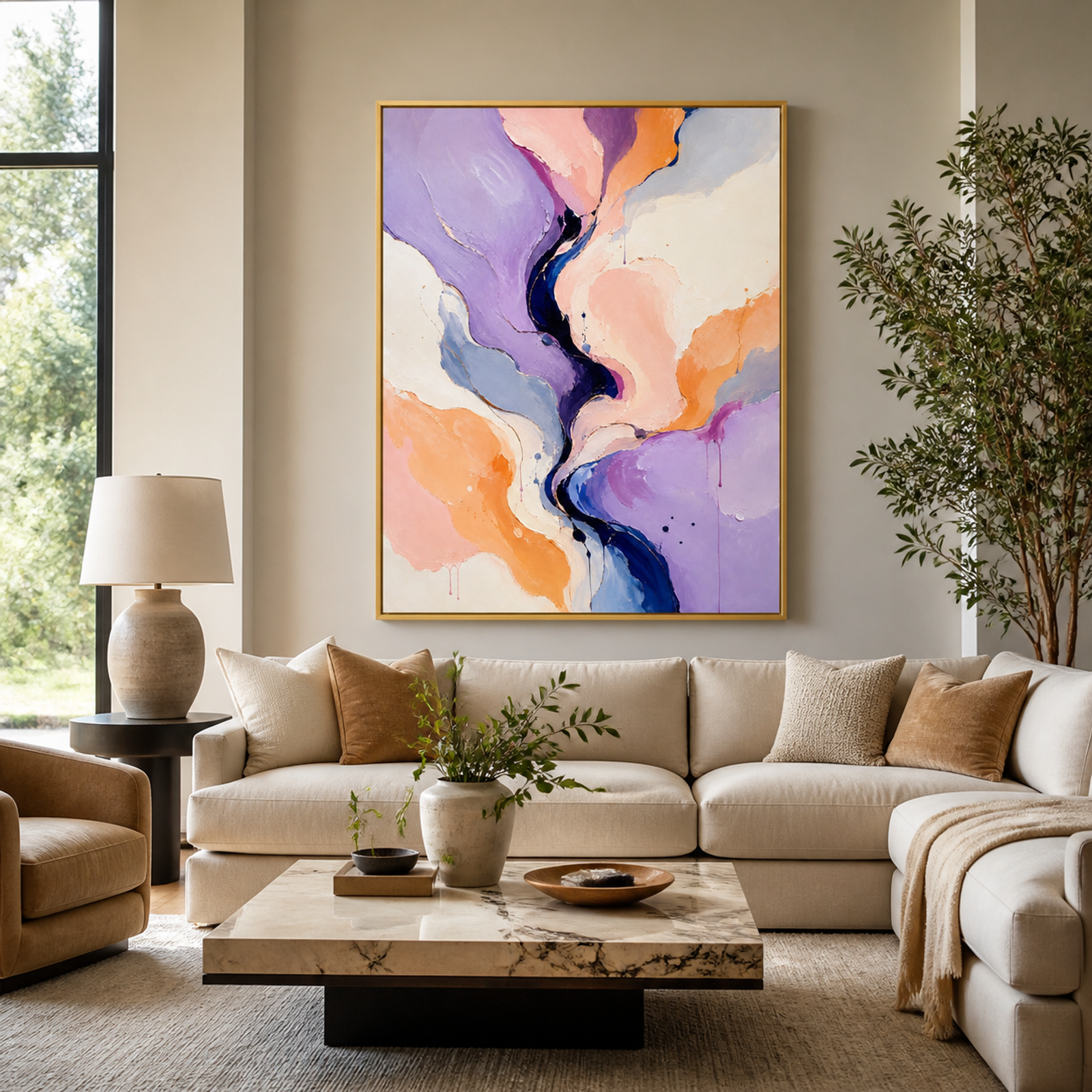 Pastel River Abstract