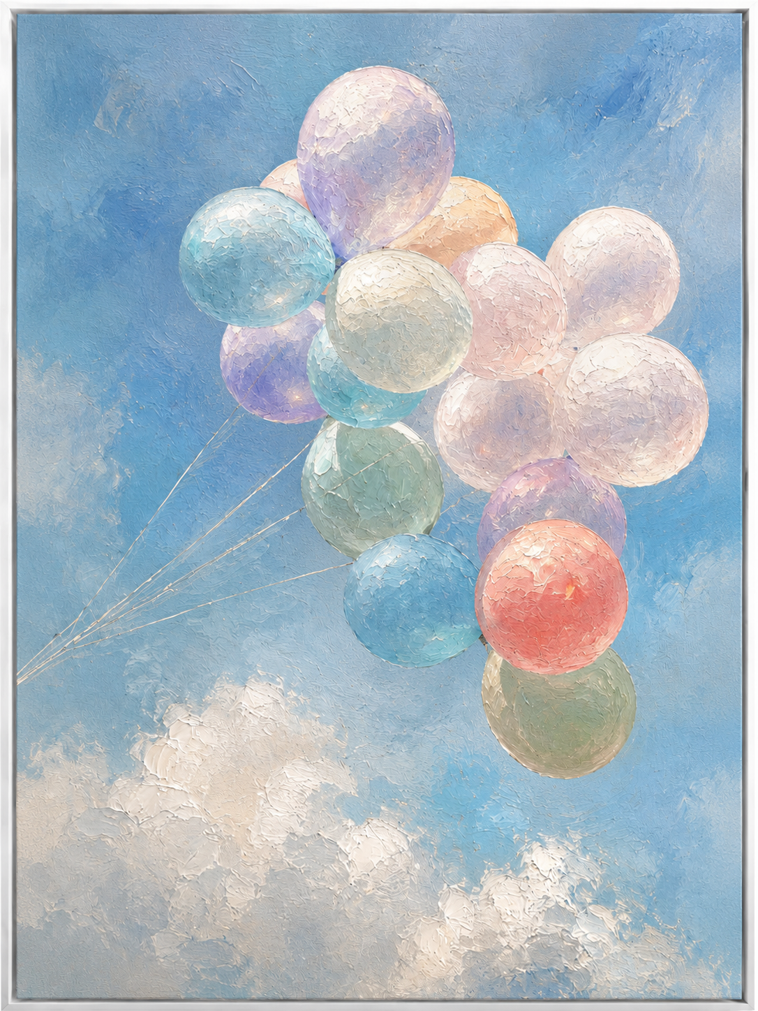Pastel Balloons in Sky