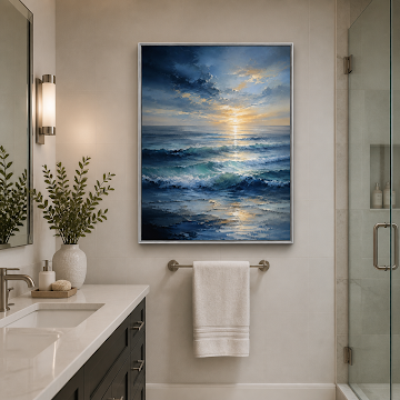 Sunlit Ocean Waves