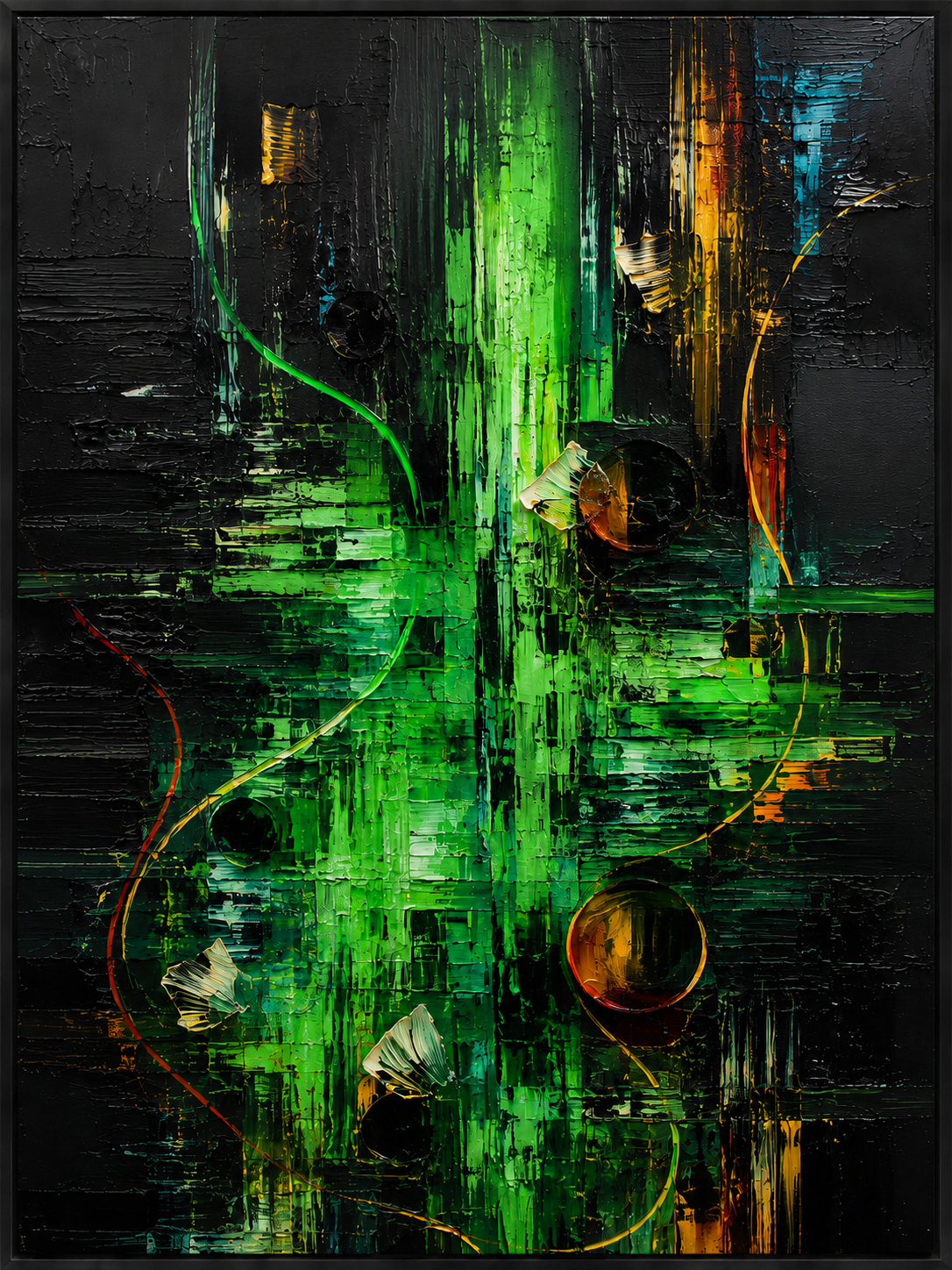 Emerald Noir Abstract