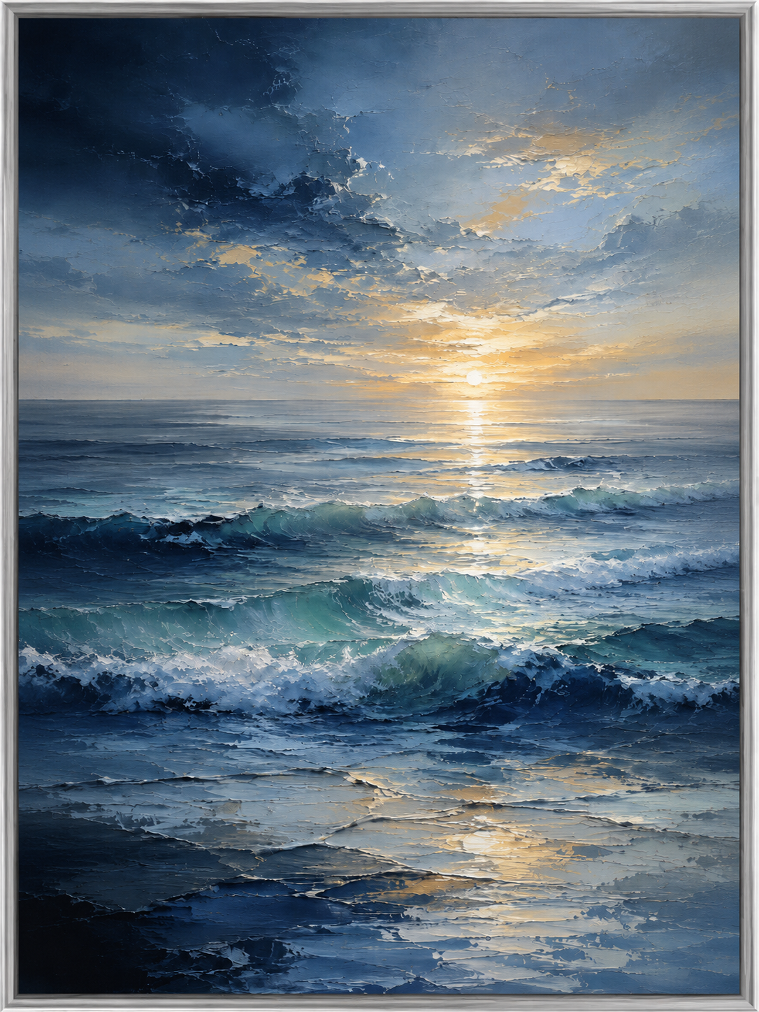 Sunlit Ocean Waves