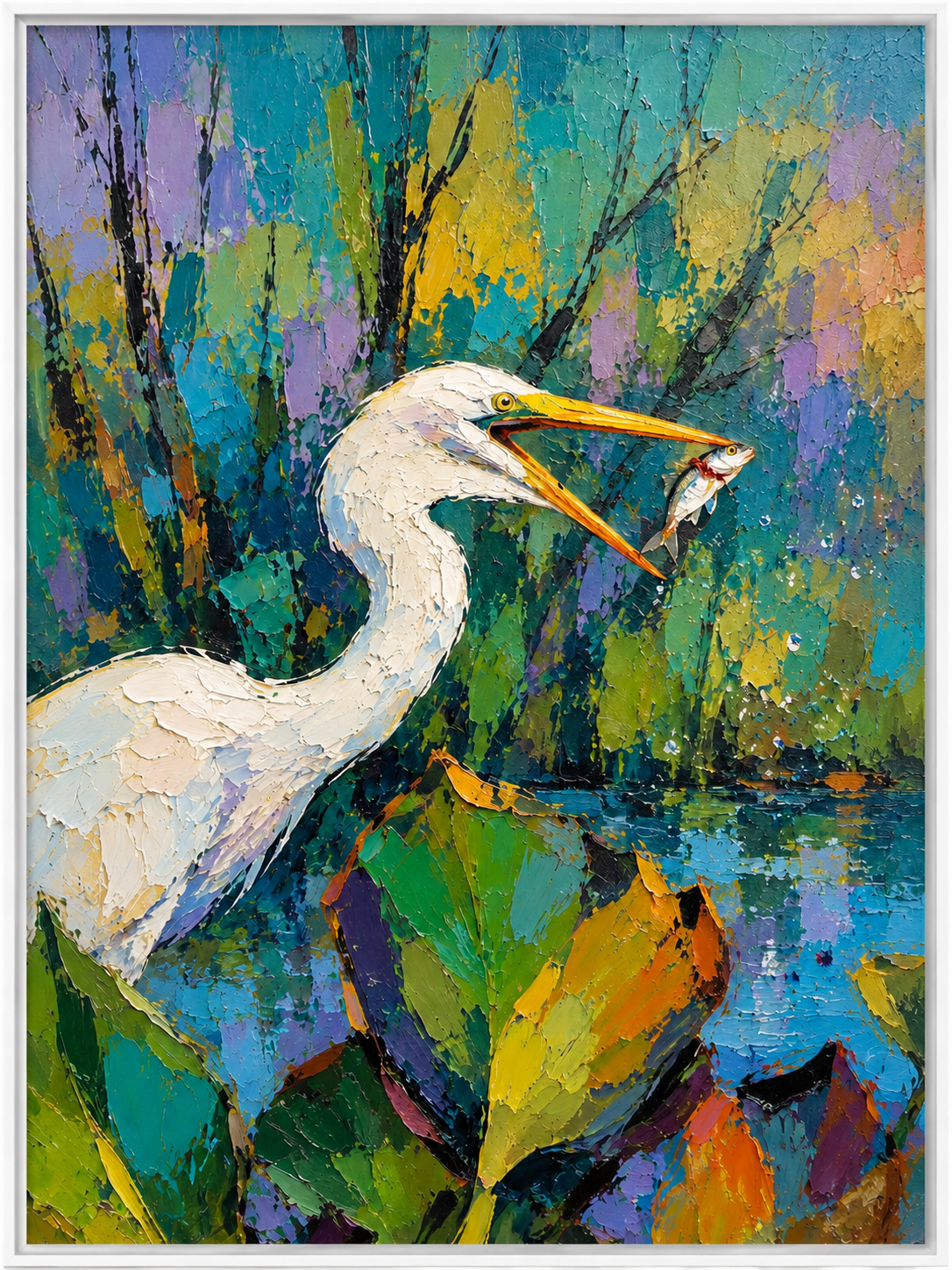 Vibrant Egret Wetland