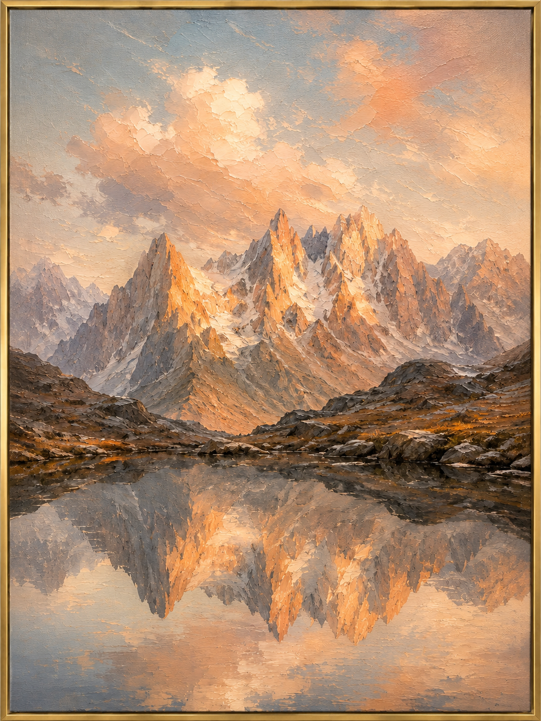 Sunlit Mountain Reflection