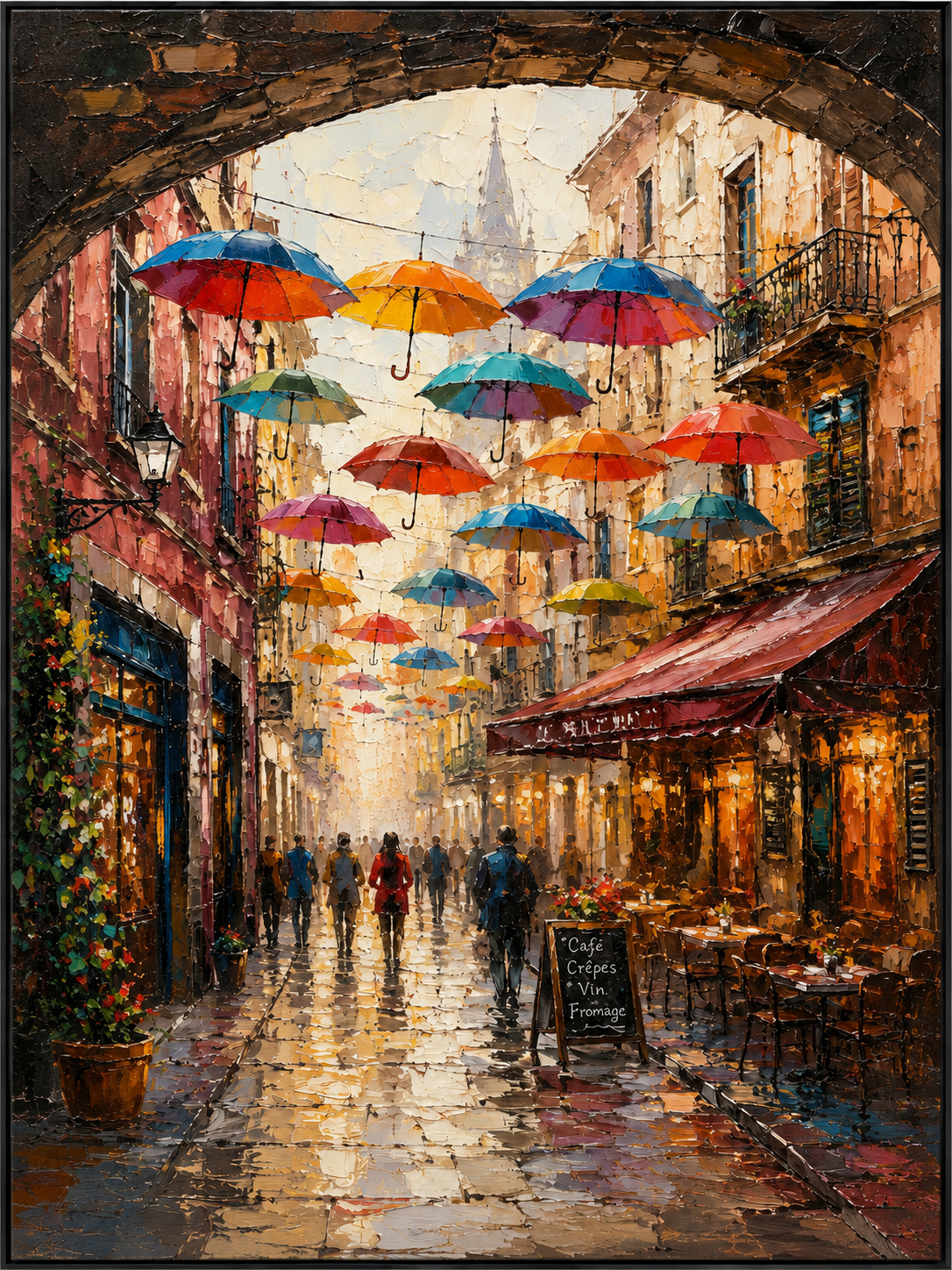 Colorful Umbrella Cafe Street