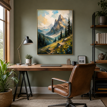 Sunlit Alpine Mountain Vista