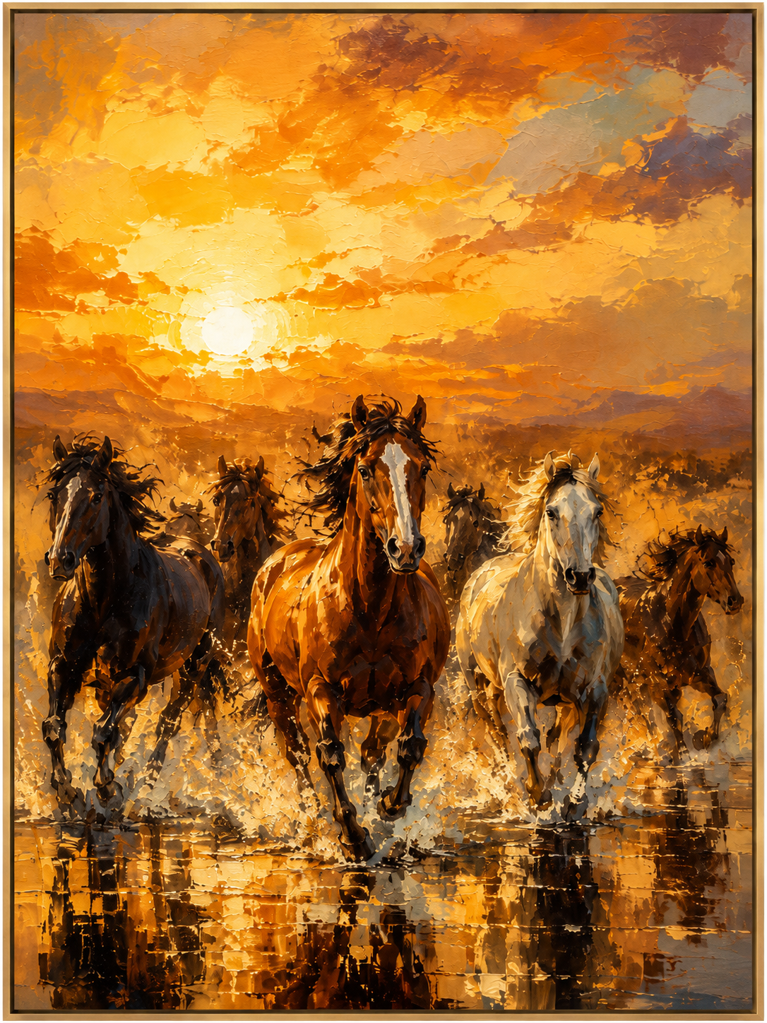 Golden Galloping Horses