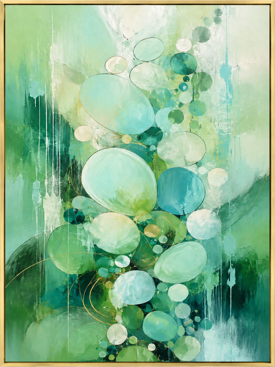 Aqua Circles Abstract