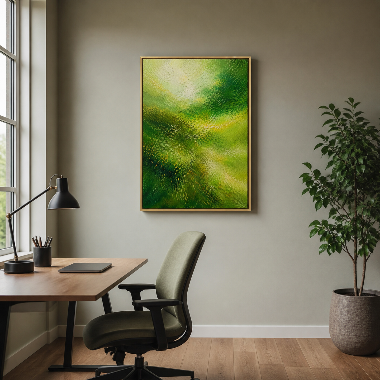 Lush Green Abstract Flow
