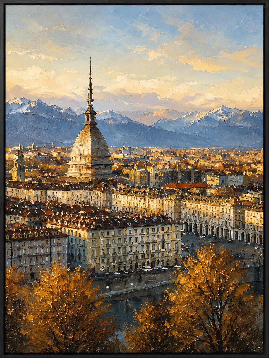 Golden Alpine Cityscape