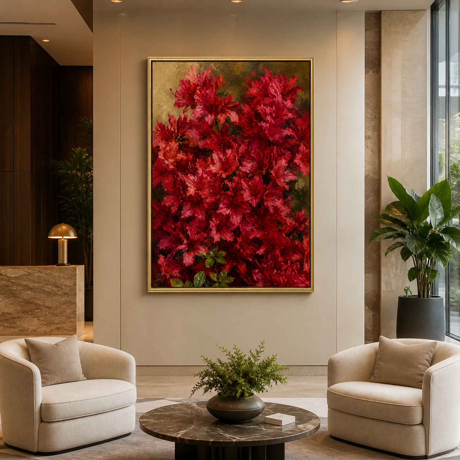 Crimson Floral Radiance