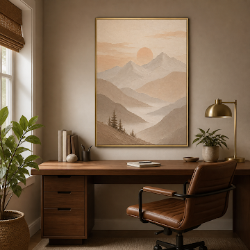 Serene Desert Mountain Sunset