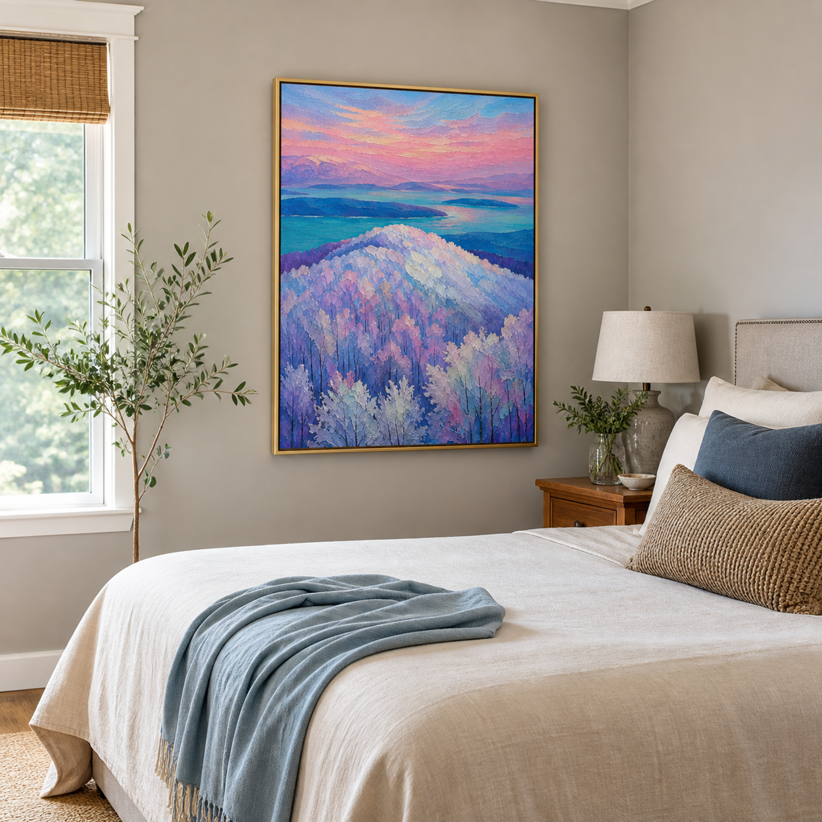 Pastel Mountain Lake Sunset