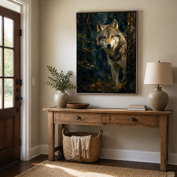 Watchful Wolf In Forest