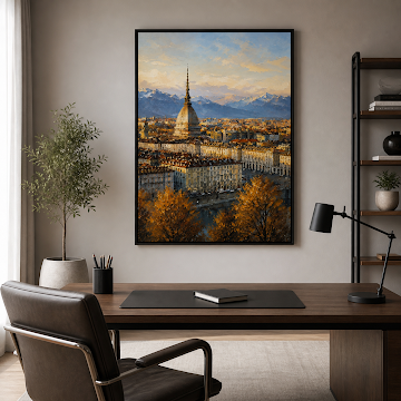 Golden Alpine Cityscape