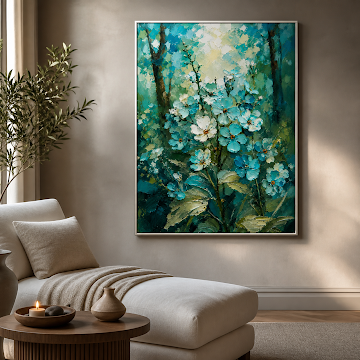 Teal Blossom Woodland