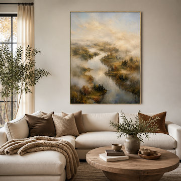 Misty River Landscape