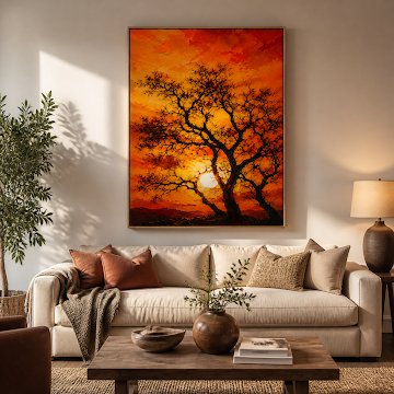 Golden Sunset Tree