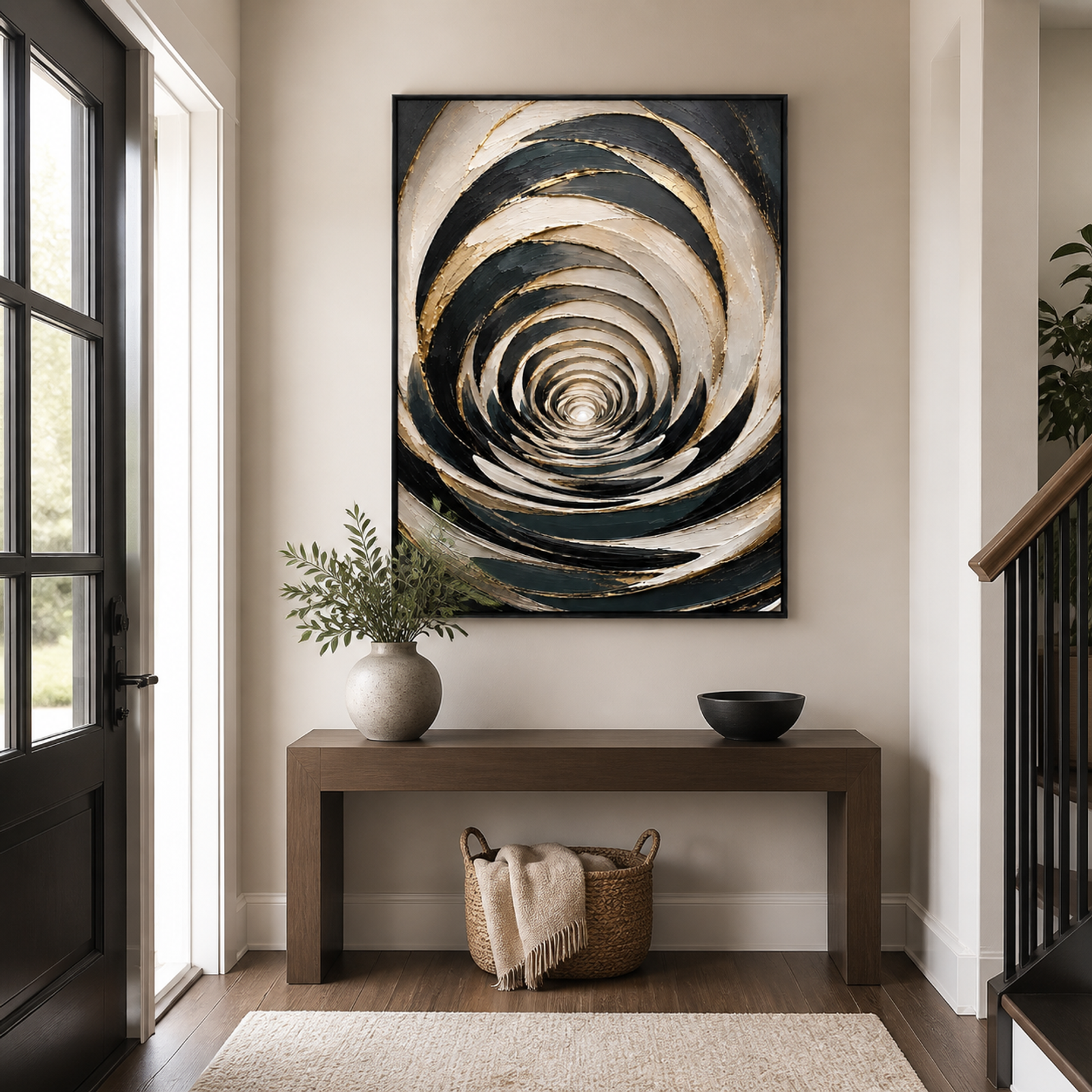Gilded Spiral Abstract