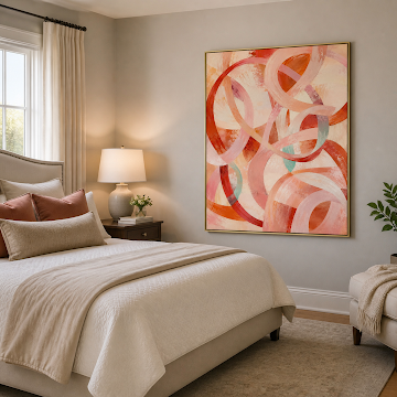 Blush Ribbon Abstraction