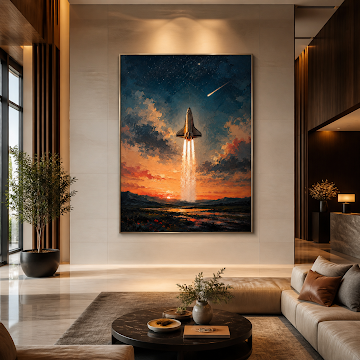 Rocket Launch at Sunset