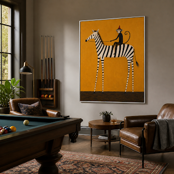 Whimsical Zebra Rider