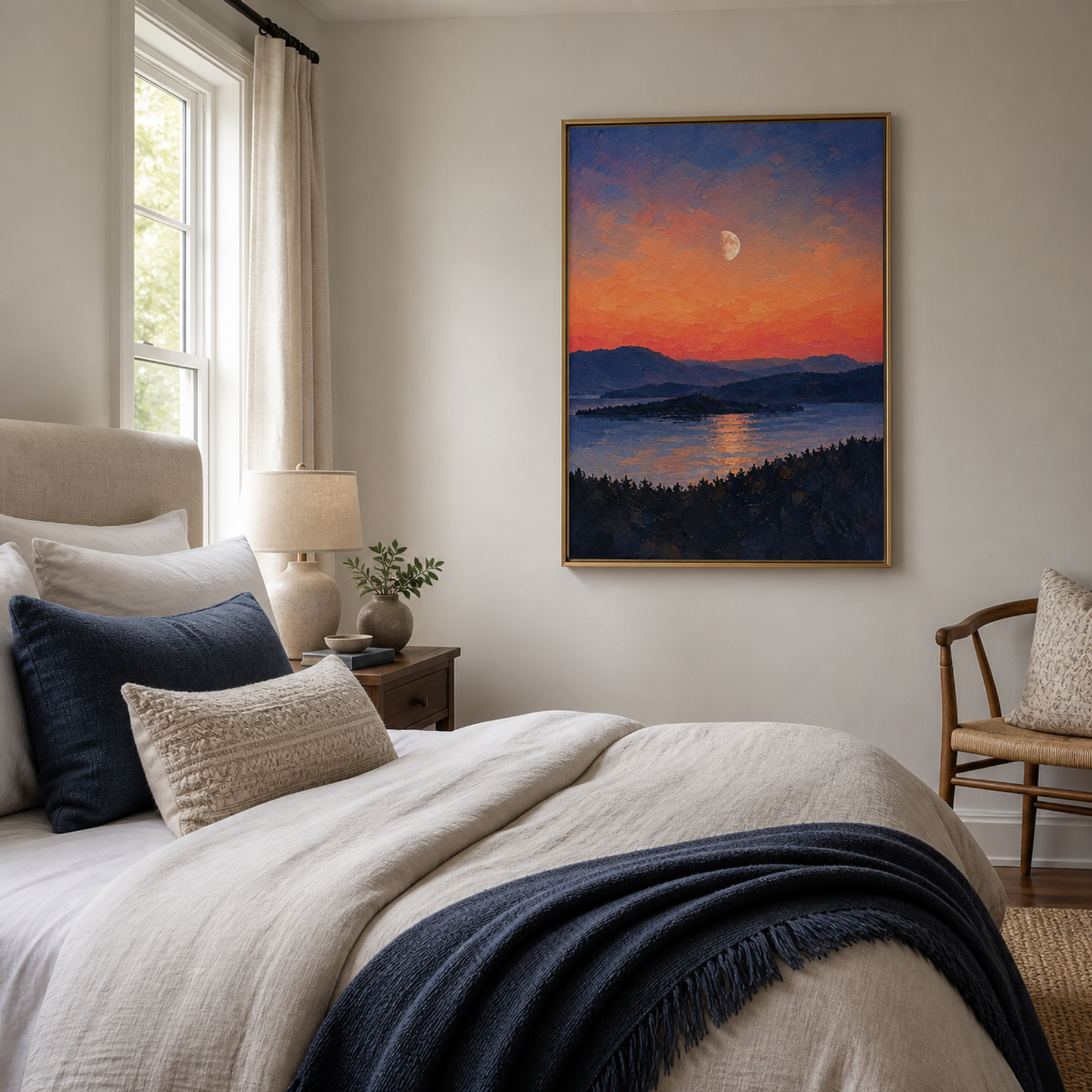 Moonlit Mountain Sunset
