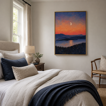 Moonlit Mountain Sunset