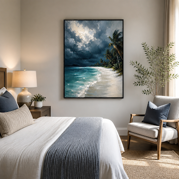 Stormlit Tropical Shore