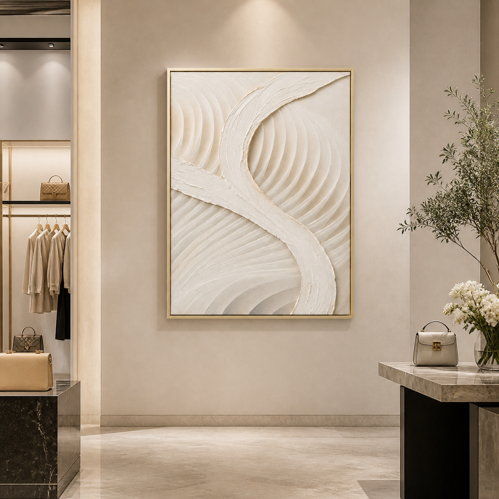 Ivory Textured Flow