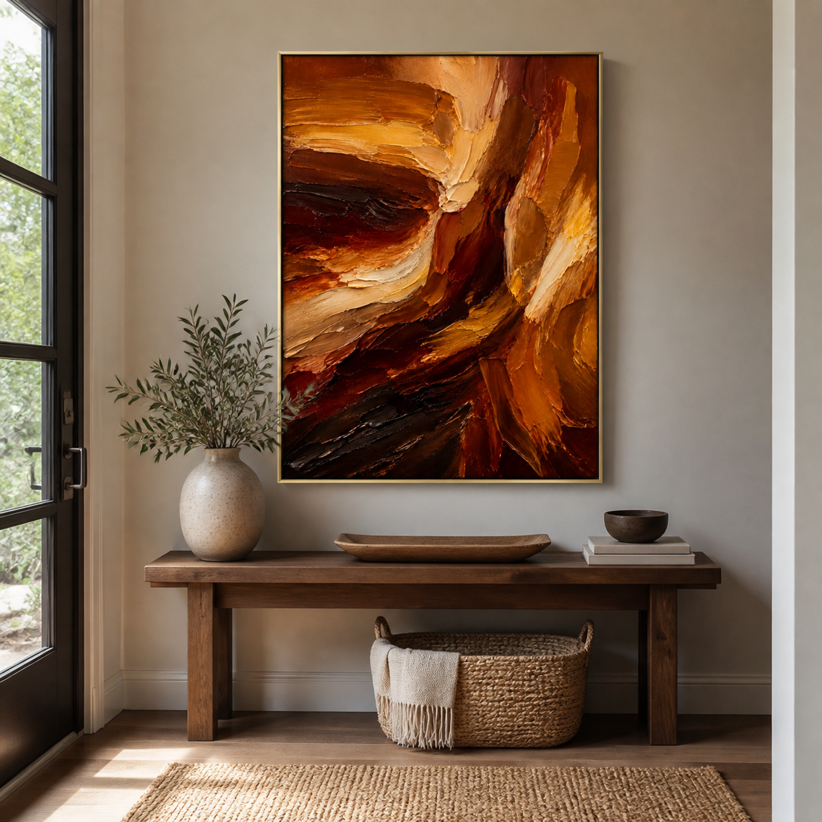 Warm Amber Abstract Flow