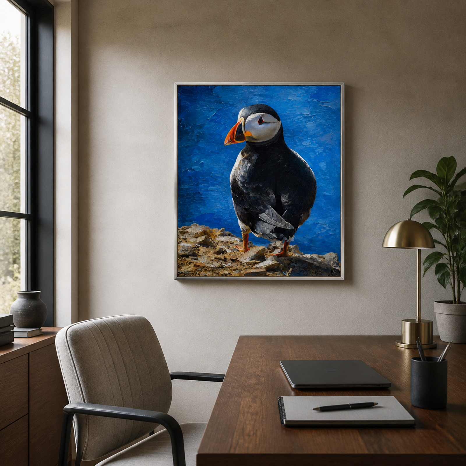Vivid Coastal Puffin