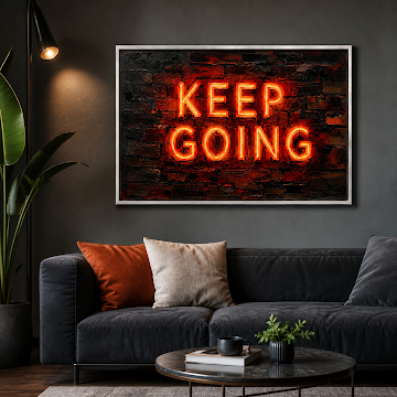 Keep Going Neon Wall