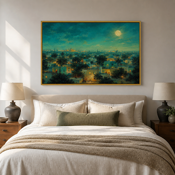 Moonlit Oasis Cityscape