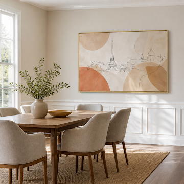 Paris Skyline in Warm Neutrals