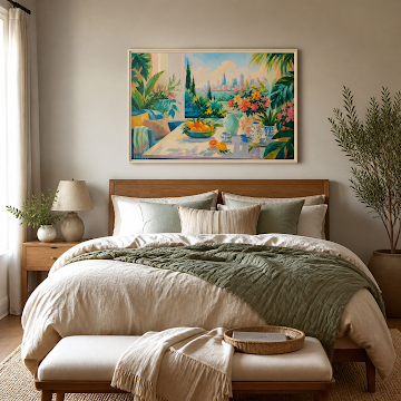 Sunlit Coastal Garden View