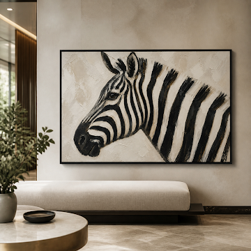 Textured Zebra Portrait