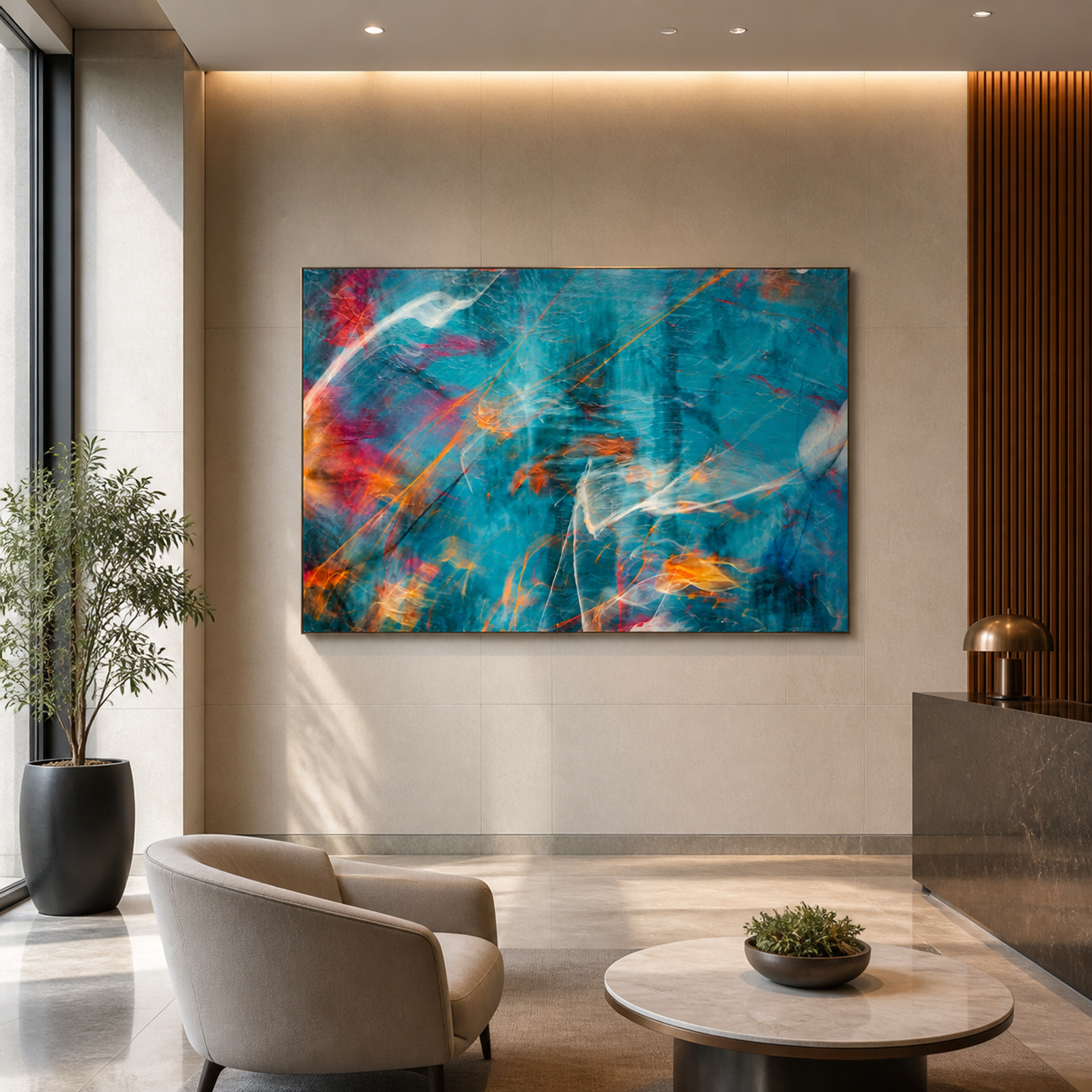 Aqua Ember Abstract