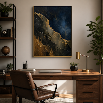 Gilded Midnight Abstract