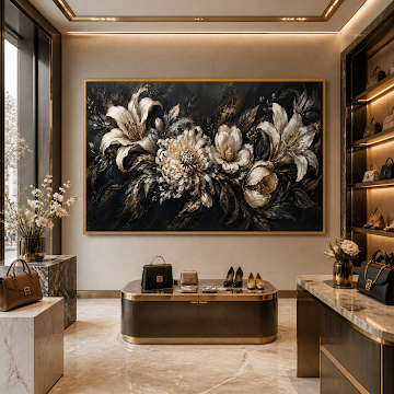 Midnight Gilded Florals