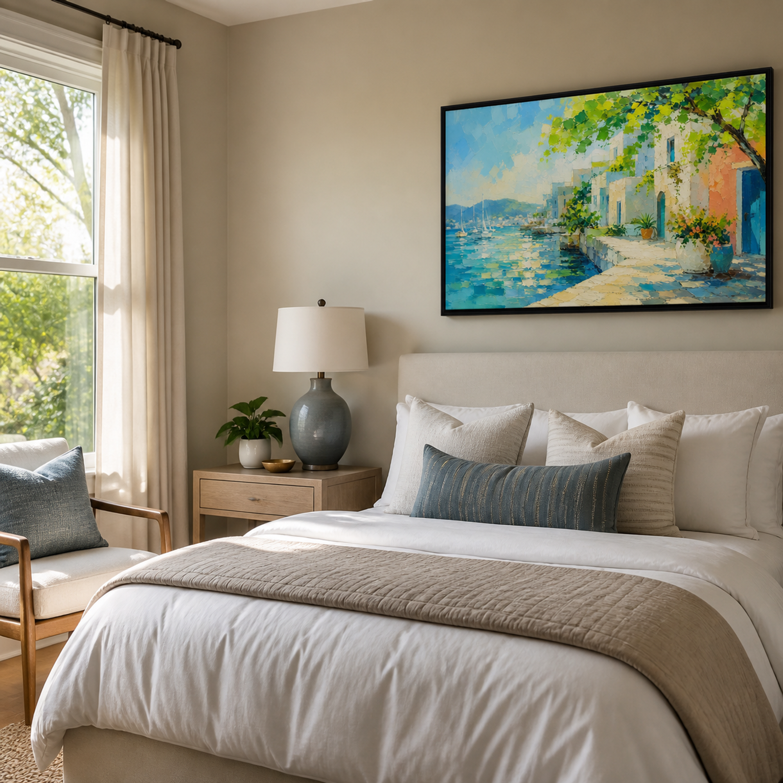 Sunlit Coastal Village