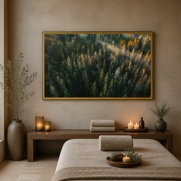 Sunlit Evergreen Forest